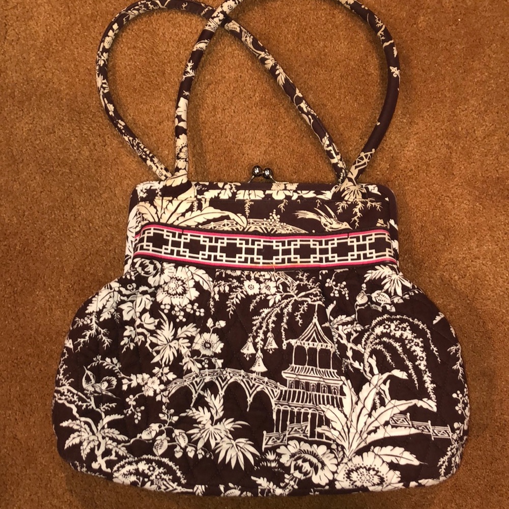 Vera Bradley Handbag Brown White Pink